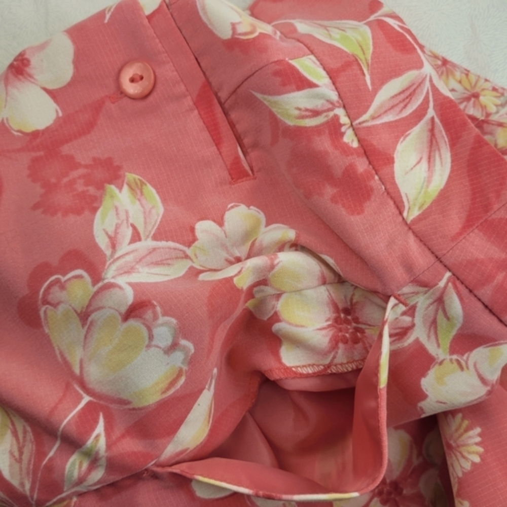EP Pro pink white floral golf skirt with shorts side zip pleats sport tennis 10 - Picture 4 of 12